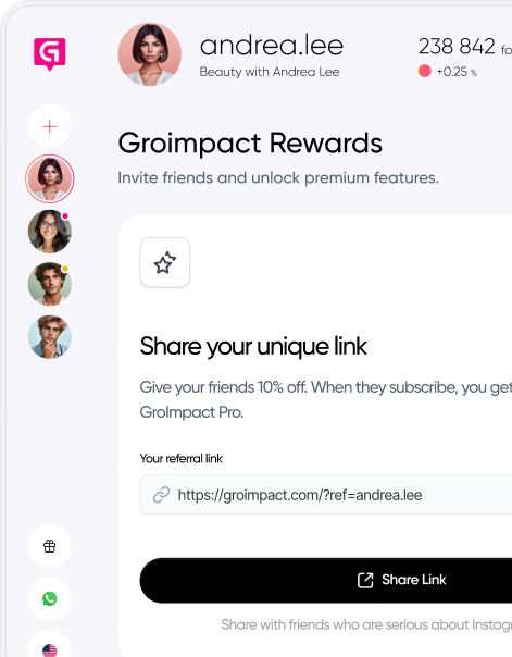 Referral dashboard preview